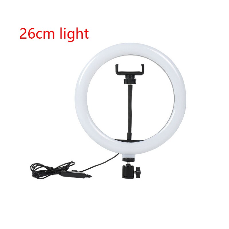 Carica USB da 10 pollici nuovo Selfie Ring Light Flash Led fotocamera telefono fotografia miglioramento della fotografia per Smartphone VK Video Makeup: 26cm BLACK