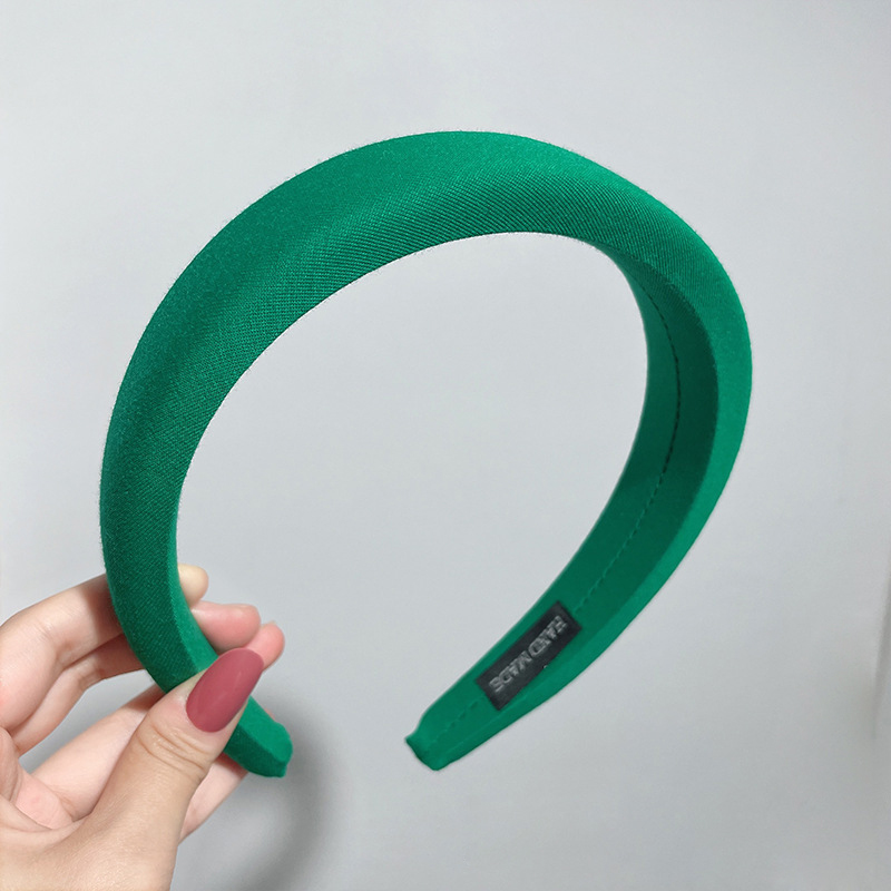 Serre-tête rembourré en velours épais pour femmes, accessoires de cheveux, à large lunette, antidérapant, en éponge, à la: 3