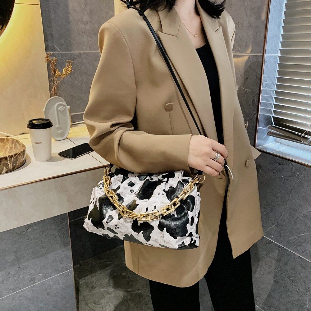 lässig Frauen Handtaschen Frauen Taschen Modische Schulter Bote Taschen Kuh aufbringen Damen Frauen