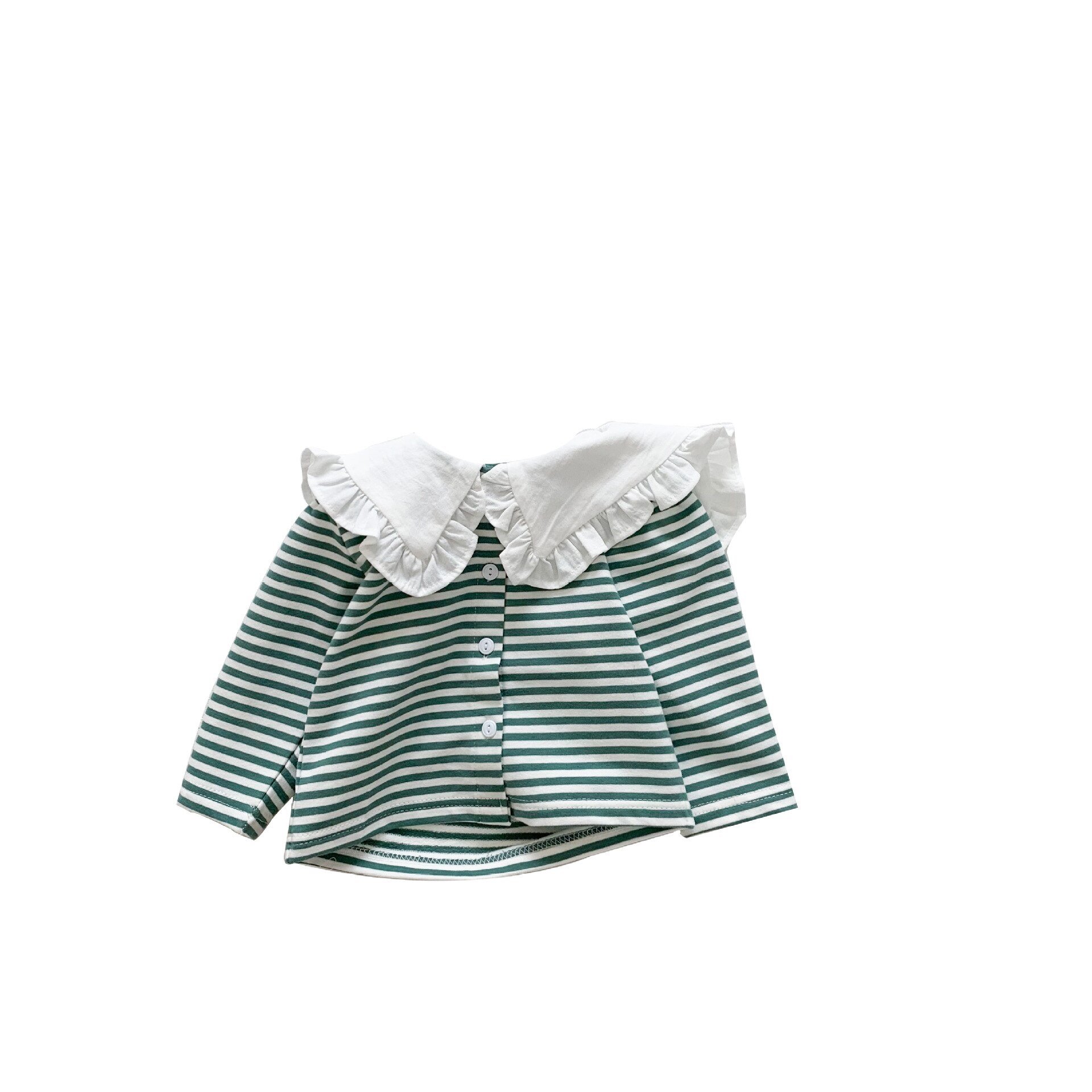 eins Neue Baby T-Hemden Frühling Herbst Baby Mädchen Streifen Hemden Spitzen Baby Kleidung