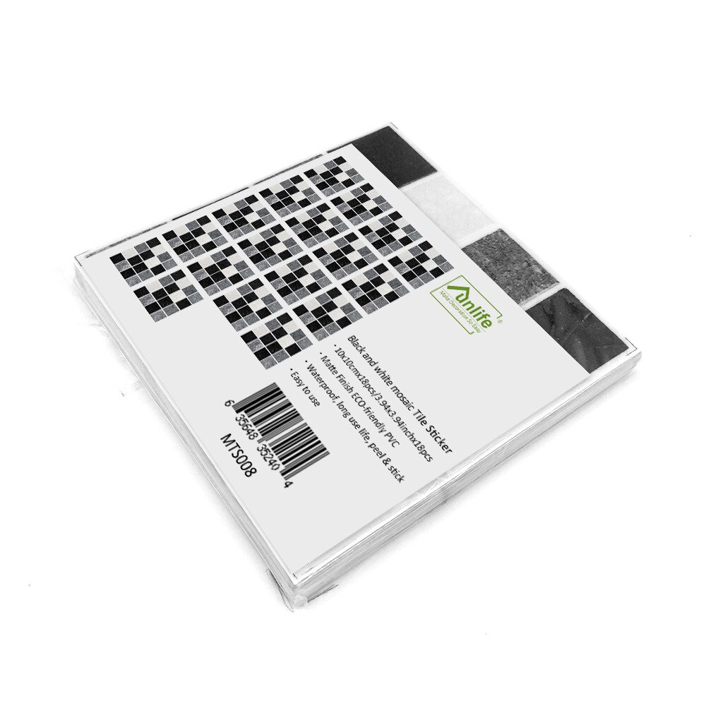 Funlife[r] 10*10cm*18 st mosaik dekorativ vattentät väggdekal för husbil badrum makeover kök hem kakel inredning