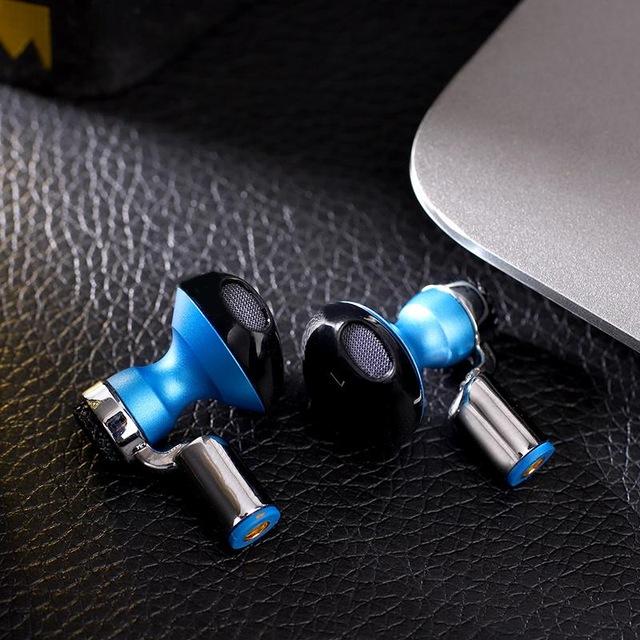 Senfer KP220 Semi Akoestische Dynamische HIFI Muziek Monitor DJ Studio Sport Verwisselbare Oordopjes Oortelefoon MMCX Kabel: Blauw