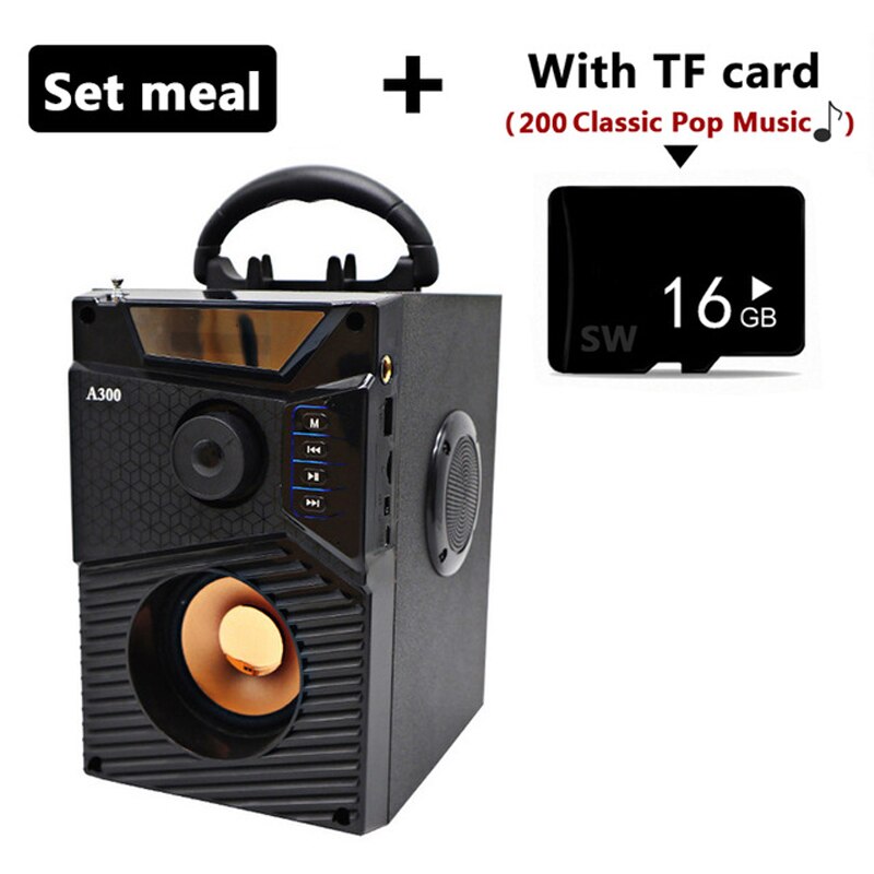 Grote Macht Draagbare Bluetooth Speaker Outdoor Draadloze Super Bass Kolom Subwoofer Boombox Sound Music Center Ondersteuning Aux Tf Fm: TF card 2 no mic