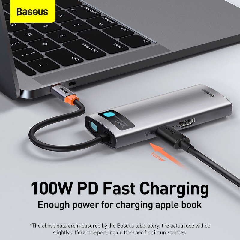 Baseus 11 in 1 USB C HUB Multi HUB Ethernet Network PD 100W Type C Docking Station Splitter USB 3.0 Adapter For Macbook Surface
