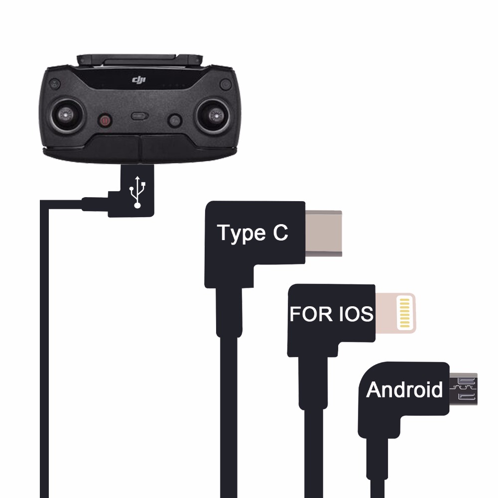 Datakabel Voor DJI Spark MAVIC Pro Afstandsbediening Micro USB naar Verlichting/type C/Micro USB Adapter lijn voor iPhone iPad xiaomi