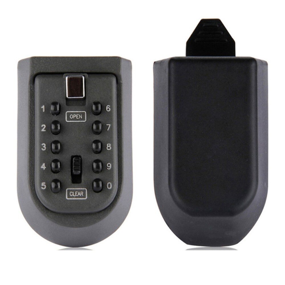 Wall Mounted Outdoor Key Storage Lock Box 10 Digit Push-Button Combination Password Key Safe Box Resettable Code Key Holder NEW