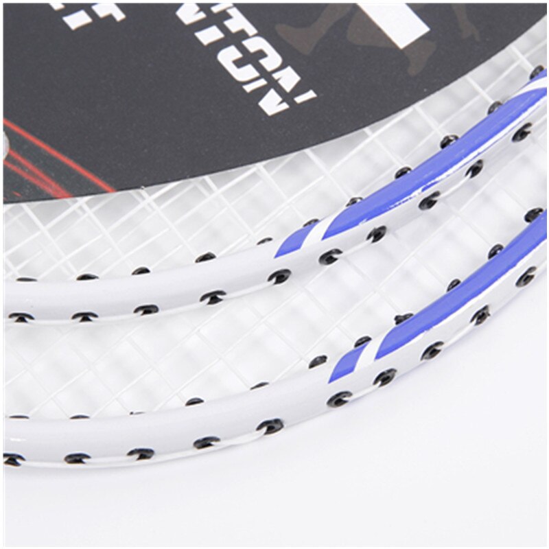 2Pcs Durable Badminton Rackets Family Double Badminton Racquet Iron Alloy Playing Badminton Game Training Equipment