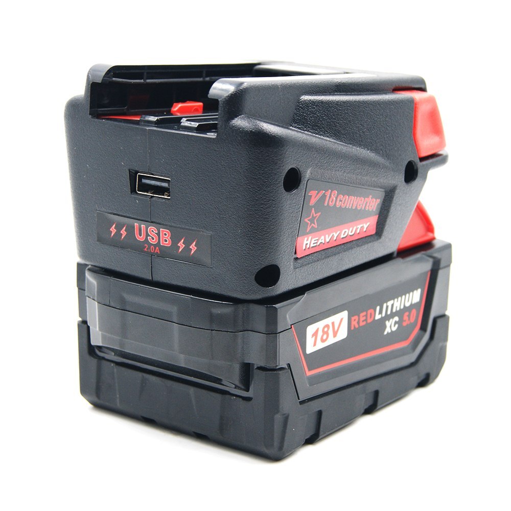 18V Lithium-ion Battery Adapter Converter with Milwaukee M18 Lithium-ion Battery for Energy-saving Multi-level Protection