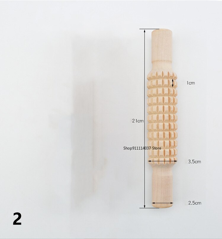 Rodillo de textura de madera para cerámica, herramientas prensadas de celosía a rayas, rodillo de barro en relieve, bricolaje: 2-1PCS