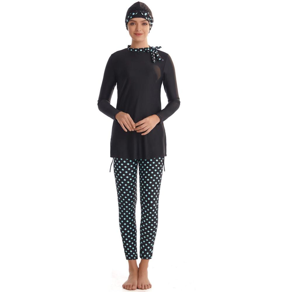 Burkinis Muslim Swimwear Modest swim wear women Swimsuit Patchwork Long Sleeve Islamic Swimsuit hijab