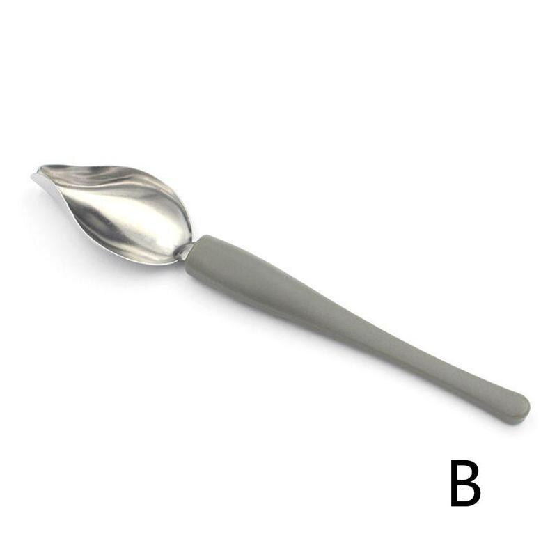 1pc multifuncional Chef decoración lápiz Anti-slip portátil de acero inoxidable salsa postres pintura café cuchara, utensilios de cocina: gray L