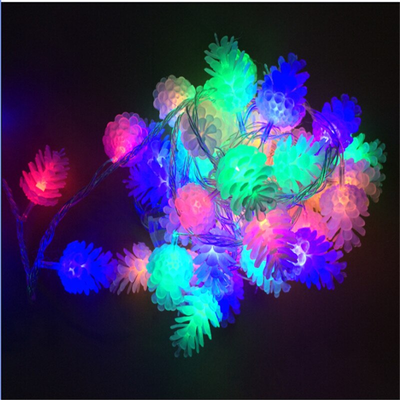 5M 28 LED Pine Cone String Lights Fairy light for Pineapple Christmas Tree pendants Valentine Day wedding party Manual DIY Decor