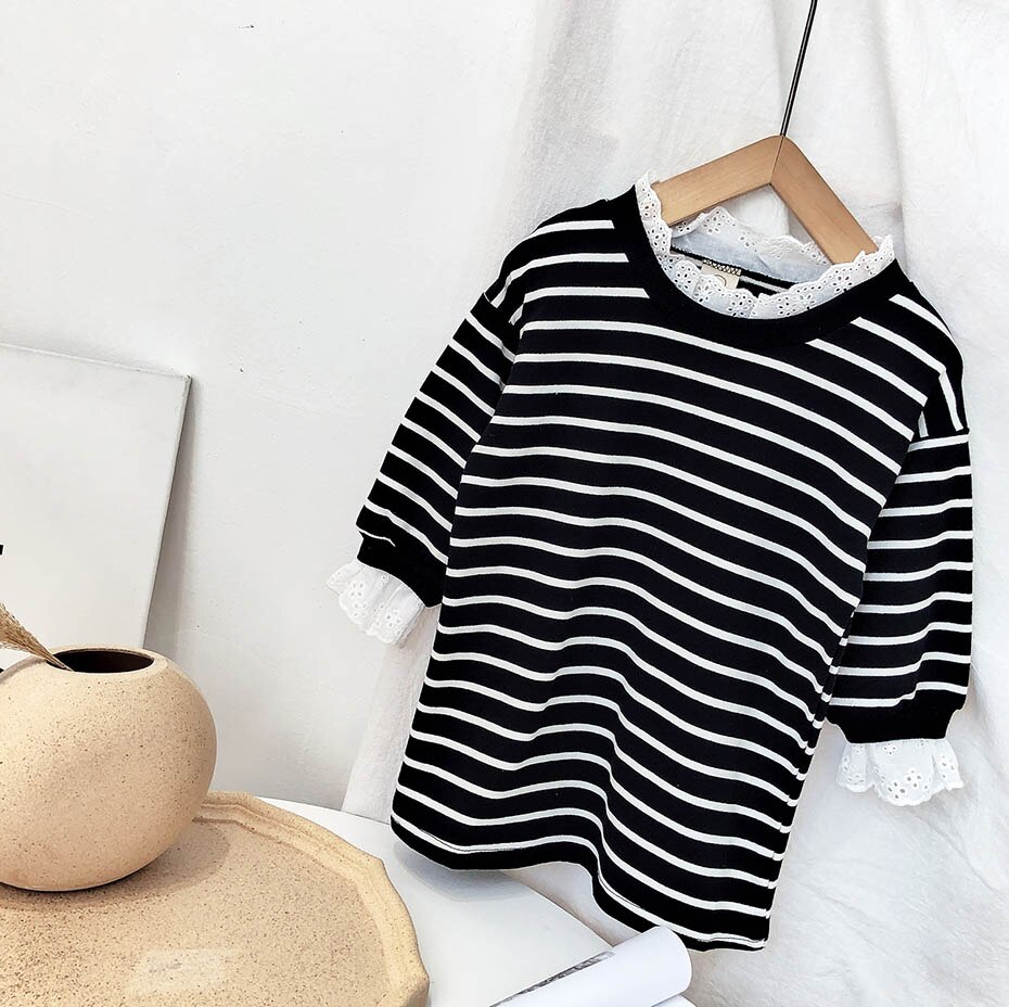 Blusa para niñas blusas con estampado a rayas para niñas camisas de retales para Niñas Ropa de primavera otoño para niñas