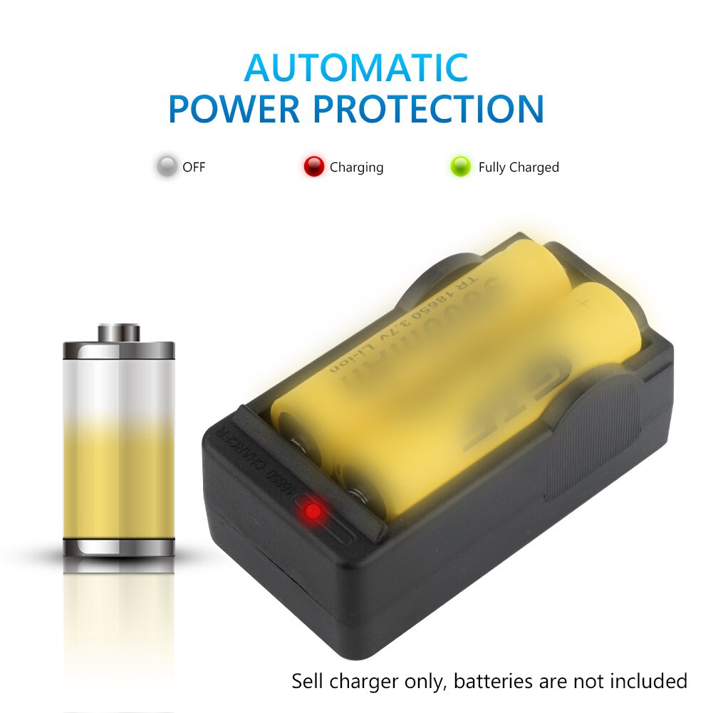 2pcs 18650 Rechargeable Battery 5800mAh 3.7V Lithium ion batteries For 4.2v Flashlight Battery+EU Plug Dual Battery Charger