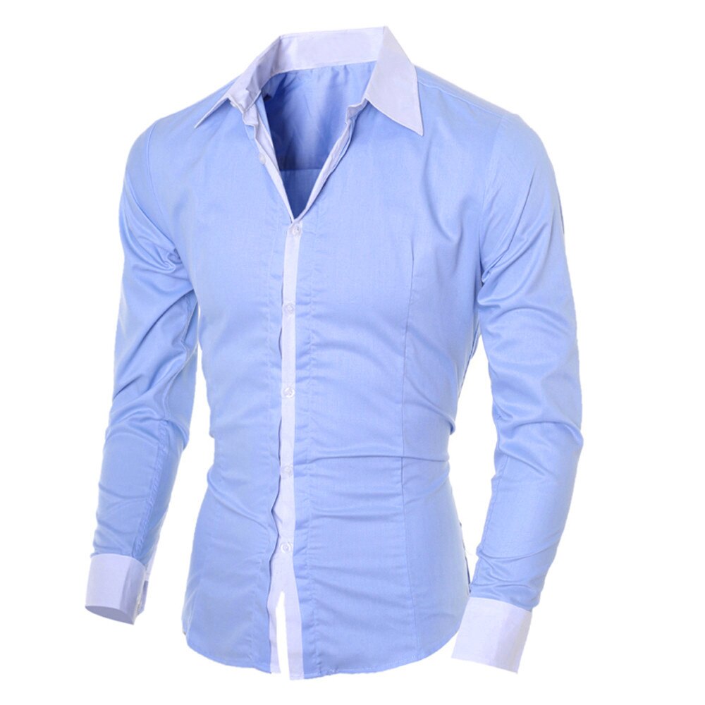 Camisa de manga larga ajustada para hombre, Camisa Masculina de , informal, a la , con botones