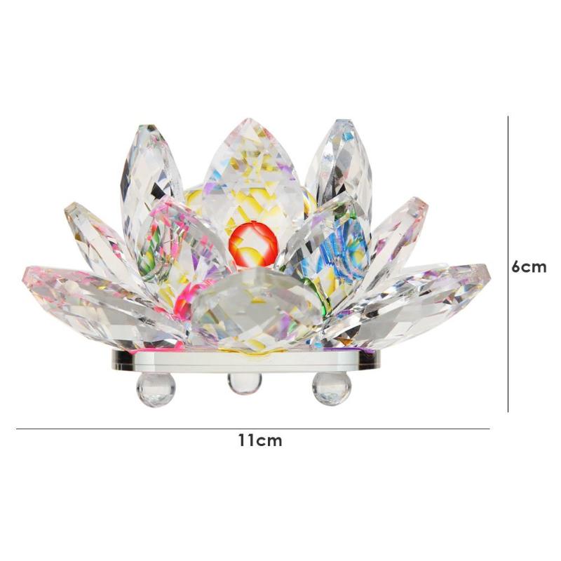 Suporte de vela de lótus transparente colorido cristal rack castiçal ornamento presente casa templo budista decoração: A