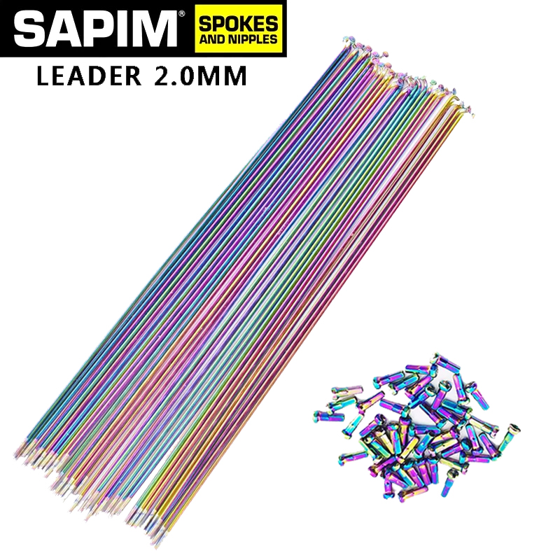 Sapim Leader-radios redondos con tapa de cobre para bicicleta, radios de Color j-bend/Rectos, 2,0