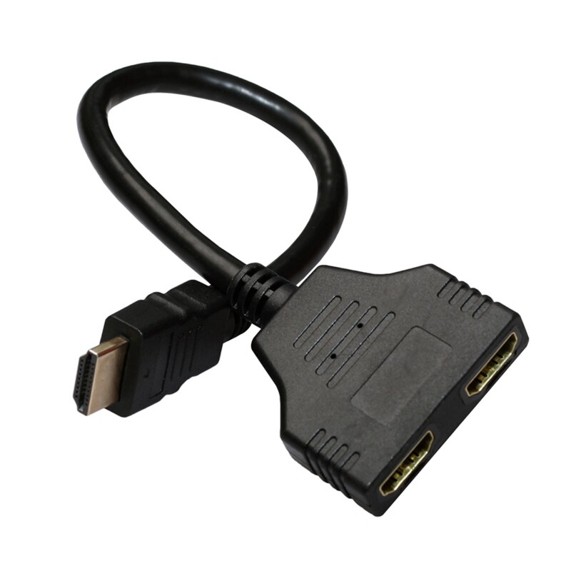 Cable HDMI Splitter Cable 1 Male to Dual HDMI 2 Female Y Splitter Adapter in HDMI HD LED LCD TV 30cm