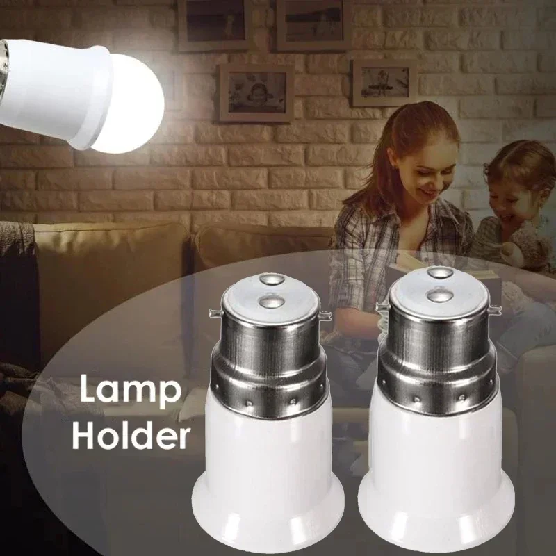 1/5 stk. lampefatninger konverter led-lamper pæresokkel konverteringsholder konvertere  b22 to e27 fatningsadaptere pæreholdere
