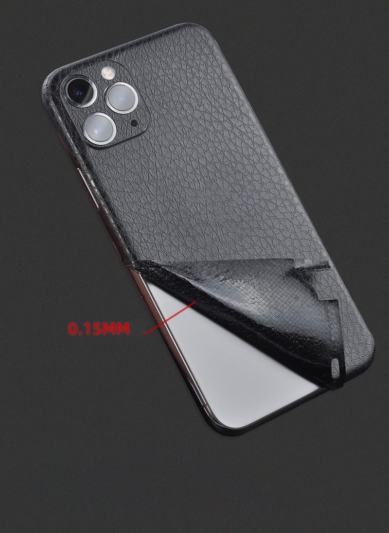 Autocollant de motif de peau en cuir pour iPhone 11 Pro Max Film arrière protecteur mince couverture de protection pâte autocollant décoratif arrière