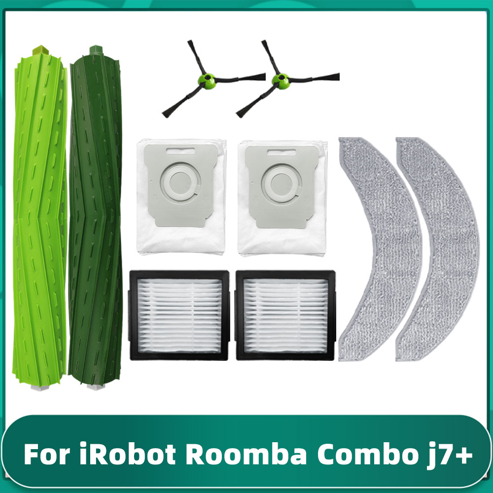 Kompatybilny z ( iRobot Romba Combo j7+ / j9+ / 10 Max ) Wałek, szczotka boczna, worek na kurz, mop, części zamienne i akcesoria do odkurzaczy robotów.: Niebieski