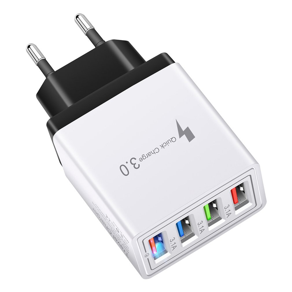 4 USB Port Colorful Charger Travel Charging Head Induction charger USB Quick Mobile Phone Charger Phone Adapter