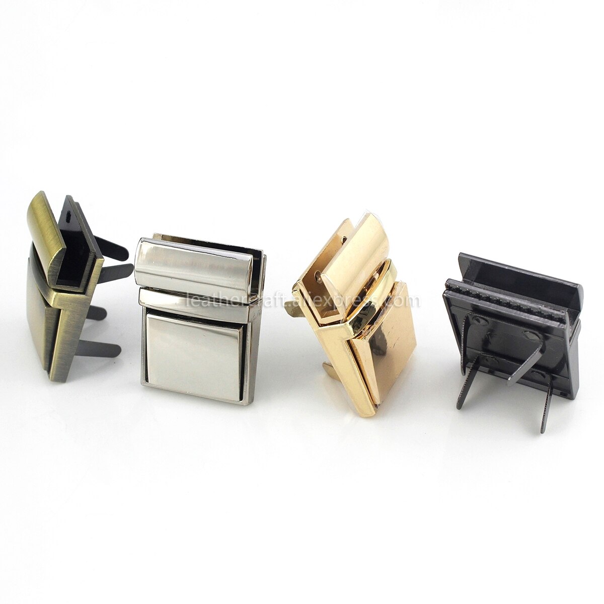 Cierre cuadrado de Metal para mujer, hebilla de cierre de giro para artesanía de cuero, bolso, bolso, accesorios de Hardware DIY, 1 ud.