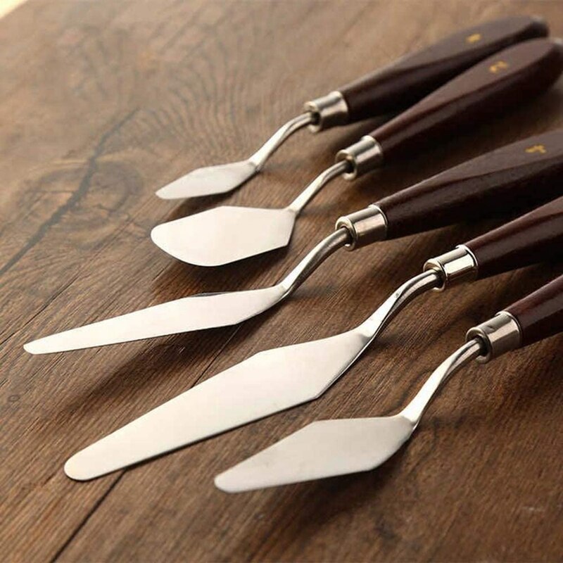 10-Piece Painting Scraper Set Paint Palette Knife Gouache Paint Scraper Stainless Steel Art Scraper