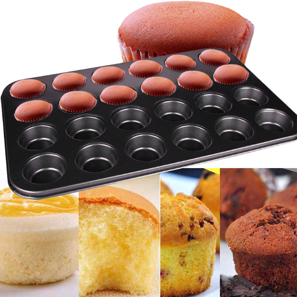 24 Cups Mini Muffin Cupcake Pan Mold Non Stick Bakplaat Cupcake Brood Ei Taarten Geïntegreerde Circulaire Mold Keuken Bakken gereedschap