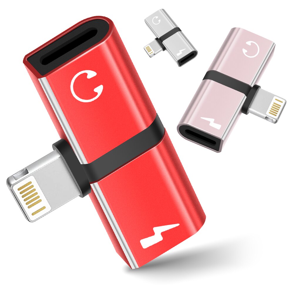 2 In 1 Splitter Adapter Headphone For iPhone 13 12 Pro X XS Adaptador Charging USB Adapter Audio Charger Dispenser Accessories