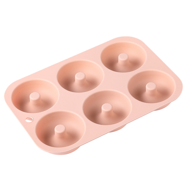 6Holes Baking Mold Food Grade Silicone Non-stick Donut Molds Chocolate Cupcake Pan DIY Muffin Kitchen Tool for Oven Bakeware: Clear