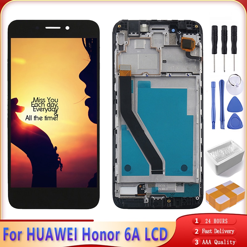 Pantalla de 5,0 ''para Huawei Honor 6A DLI-L22 DLI-TL20 DLI-AL10 pantalla LCD MONTAJE DE digitalizador con pantalla táctil con reemplazo de Marco
