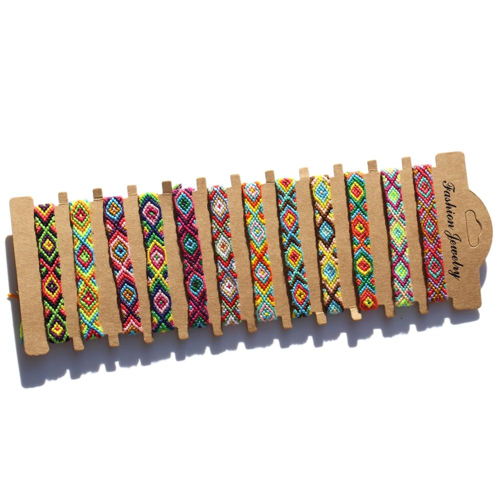 Boho Kleurrijke Borduurgaren Handwoven Mode Vriendschap Armband Vrouwen Meisje Chic Zomer Surfer Vervaardigd Sieraden