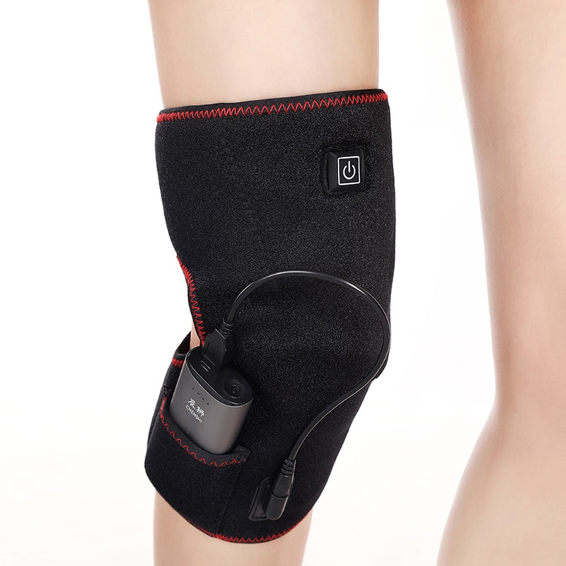 Electric Heated Knee Pad USB Charging Warm Therapy Arthritis Pain Relief Leg Wrap Belt Brace Temperature Adjustable