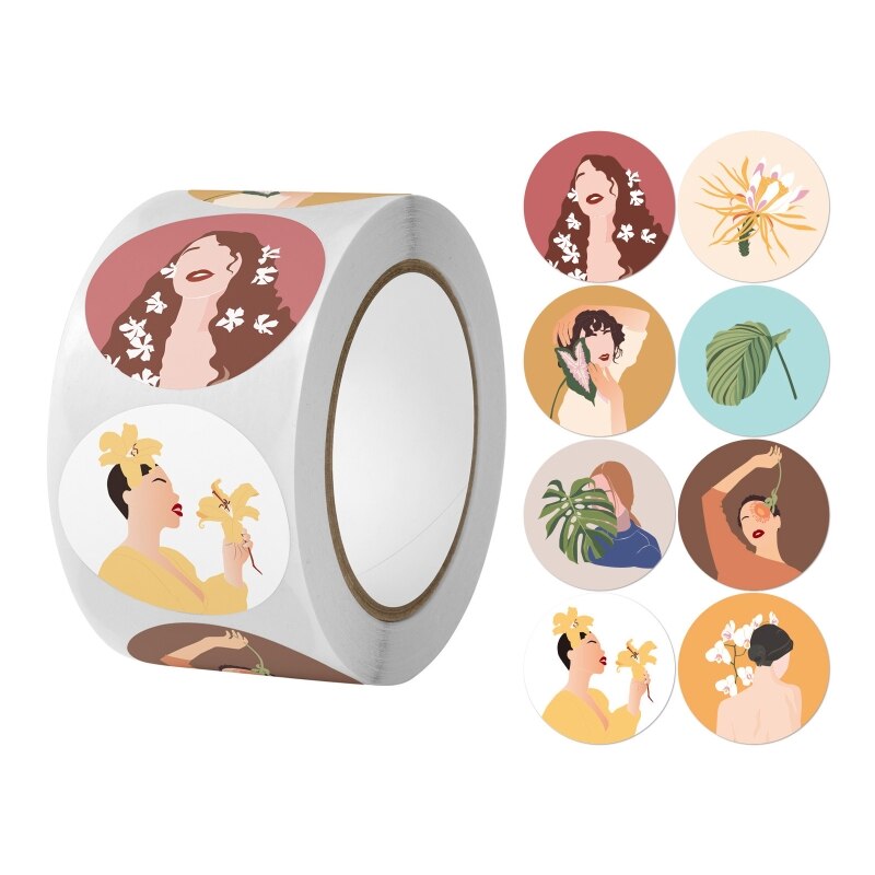 500pcs 4 Or 8 Designs Floral Thank You Stickers Wedding Favors Party Handmade Scrapbooking Packaging Seal Labels Stationery: black