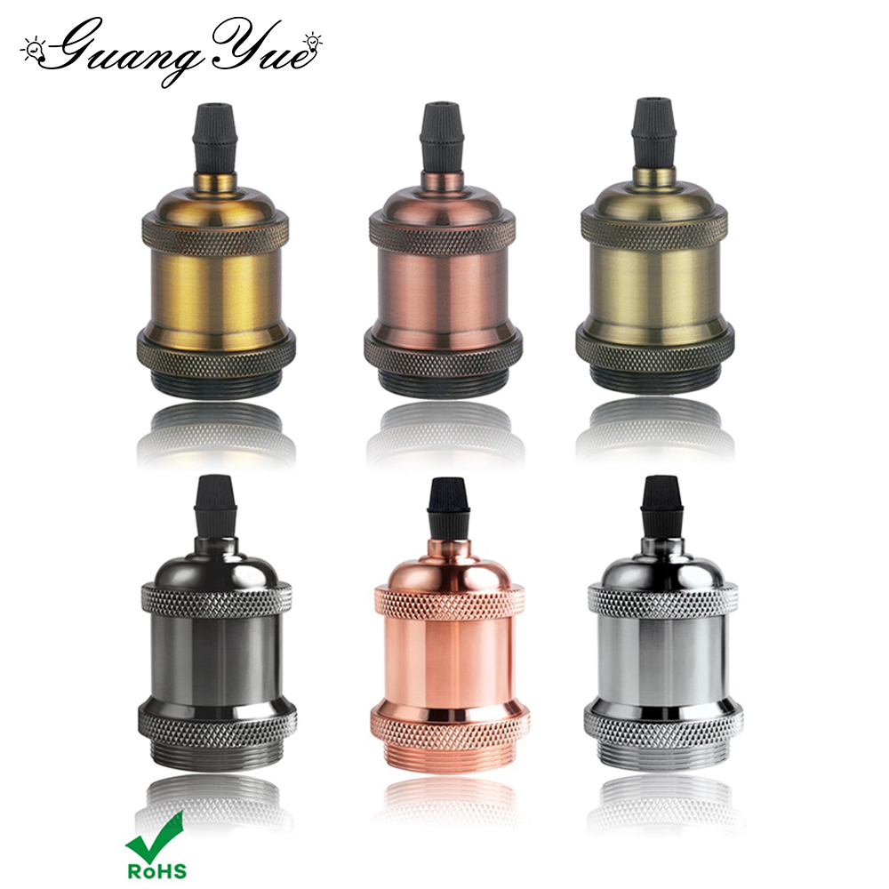 Vintage Lamp Base E26 E27 DIY Industrial Edison Pendant Light Socket Screw Fixture Fitting Lamp Holder Antique Brass Lampholder