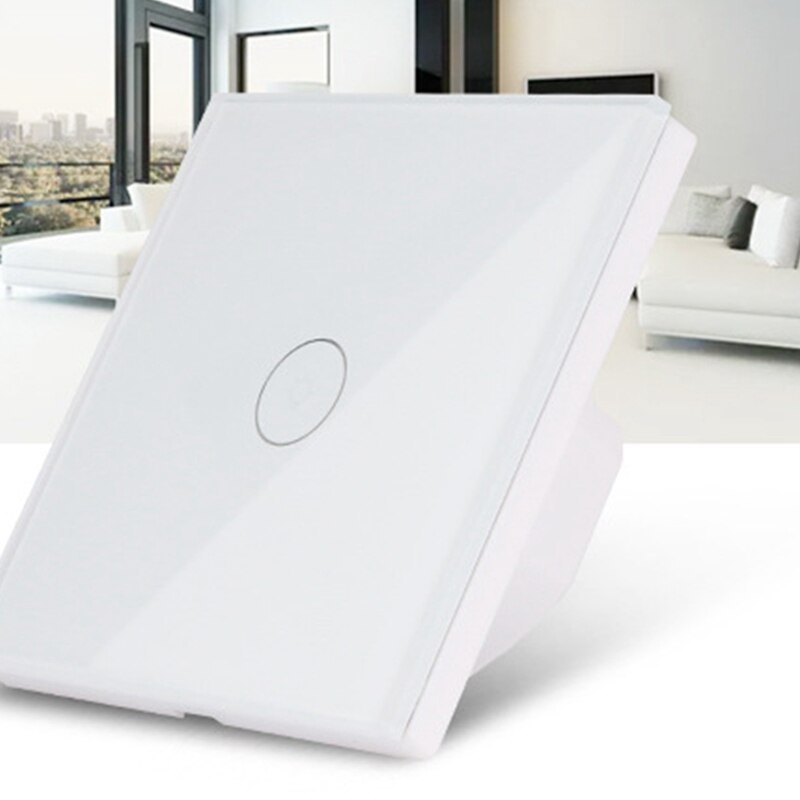 Smart Light Switch, 3 Gang 1 Way Wifi APP Remote Control Wall Press Switch, Tempered Glass Press Sn AC 100-240V EU Plug