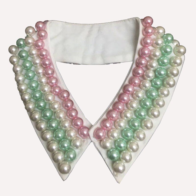 Grøn og pink græsk sorority choker statement halskæde håndlavet perle aftagelige kraver halskæde: Blande