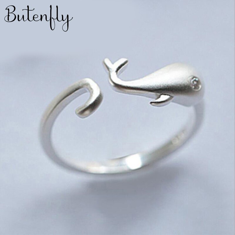 Charmant Open Fish Ring Voor Vrouwen Vintage Boho Party Ringen Gothic Punk Sieraden Cadeaus Voor Meisjes