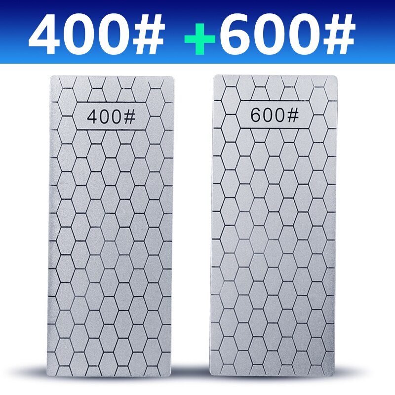 Diamond Knives Sharpening Stone 400# 1000# 600# Grindstone Knife Sharpener Ultra-thin Honeycomb Surface Whetstone Set: 400 600