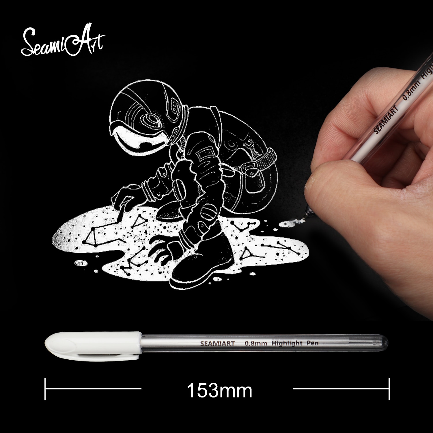 1/2/3PCS White Transparent Paint Markers Pen 0.8mm Highlight Liner Sketch Marker Writing Drawing School Office Supplies