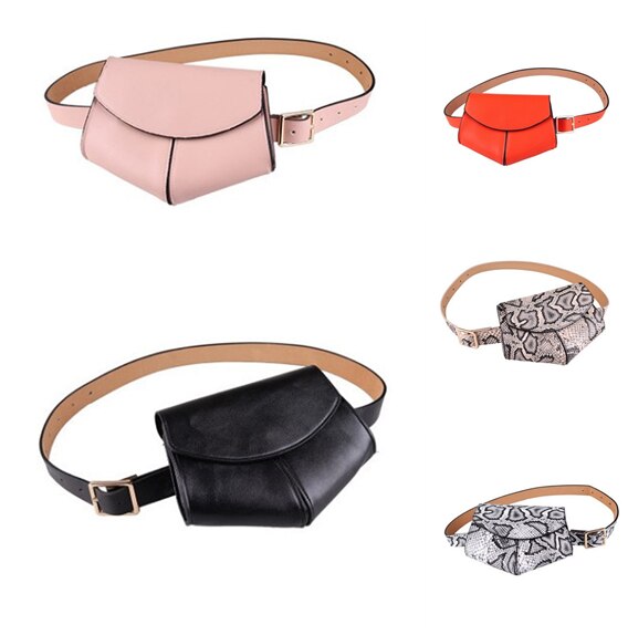 1Pc Vrouwen Riem Tas Serpentine Vintage Taille Zakken Meisje Mode Bum Pouch Telefoon Lederen Borst Packss