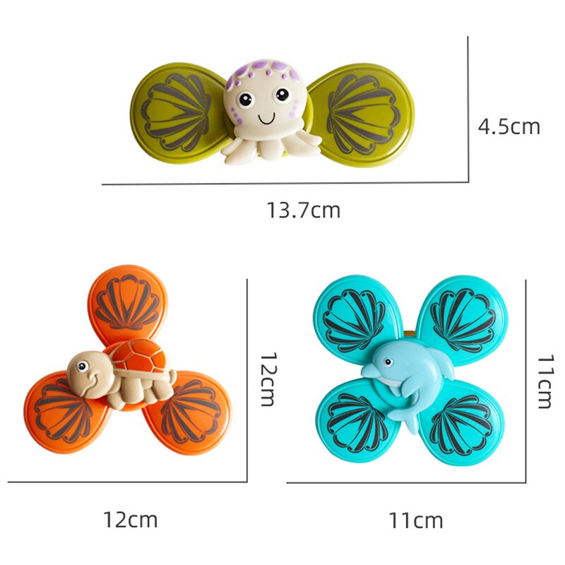 3pcs Cartoon Insect Rotating Rattle Baby Toys For 0-12 Months ABS Fidget Spinner Toys Educational Interactive Toys For Children: 3pcs-ST424