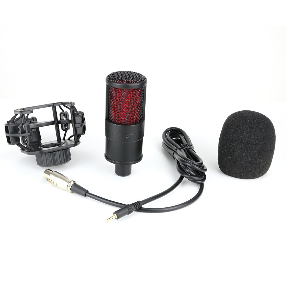 Micrófono condensador de Metal , tarjeta de sonido, Phantom Power, para estudio de videojuegos, teléfono, PC, ordenador, grabación de Karaoke: Microphone kits 1