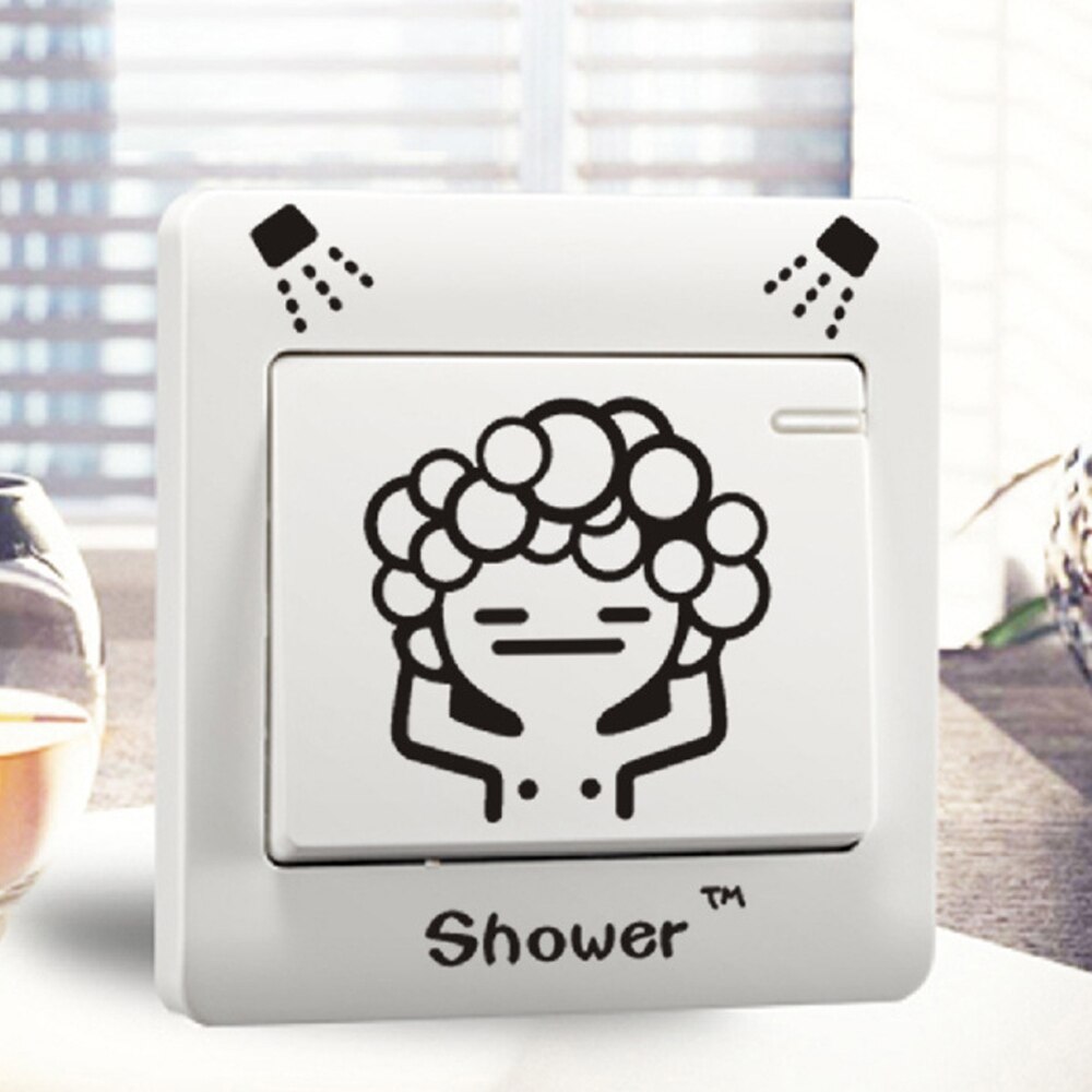Switch Stickers Funny Light Bulb Toilet Paper Shower Wall Stickers Cute Light Switch Decal Art Mural Bedroom Bathroom Home Decor