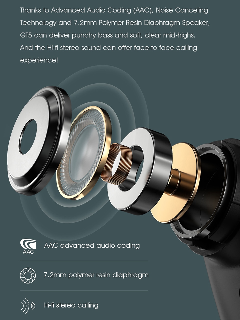 Haylou GT5 Ultra-niedrige latenz kabellos Bluetooth Kopfhörer, AAC HD Stereo Klang Dual Meister ohrhörer