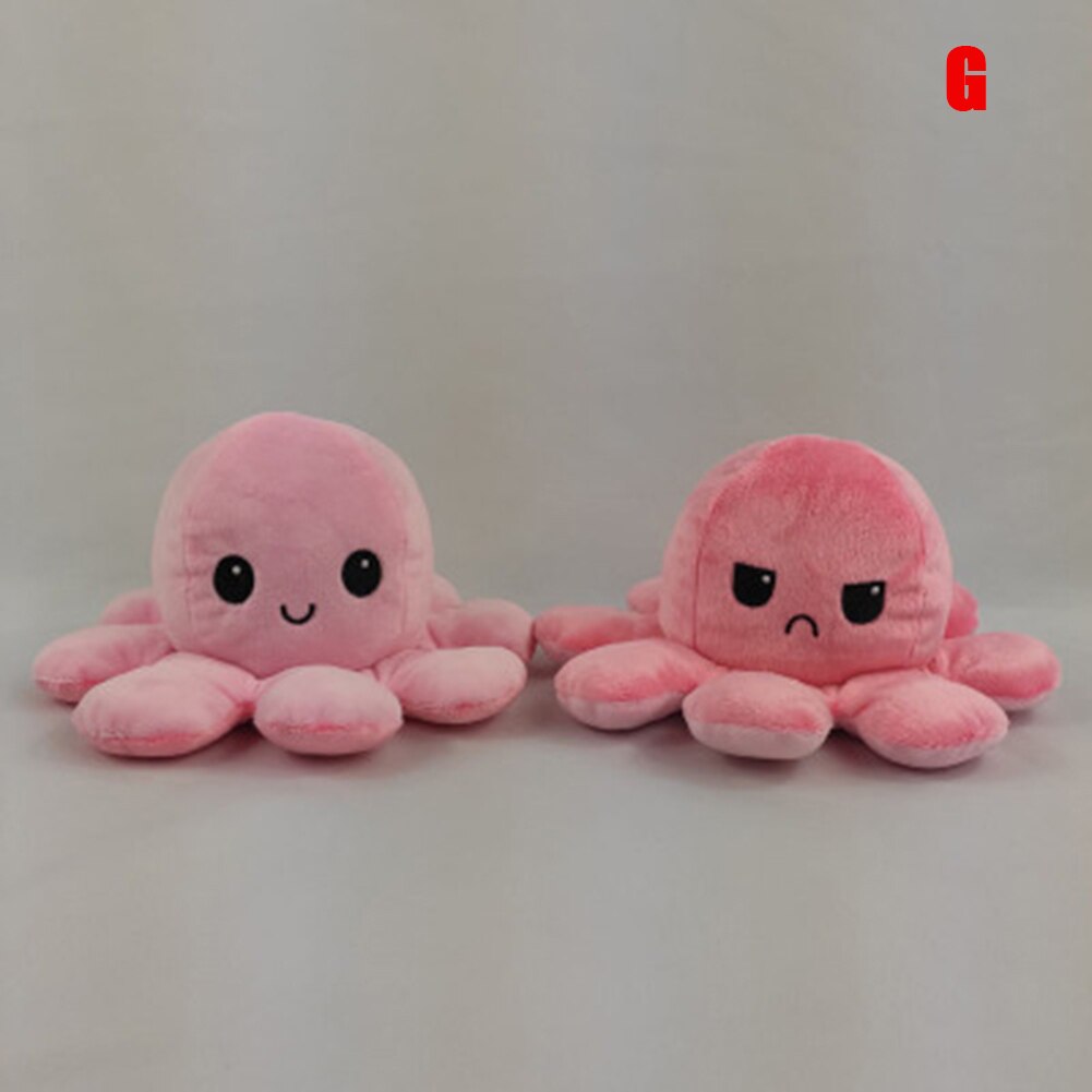 Cute Octopus Plush Toys Double-sided Flip Octopus Soft Reversible Stuffed Octopus for Kids Family Friends SCI8: g