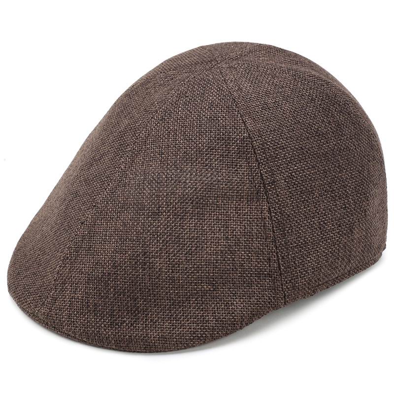 Boinas de ocio de algodón delgadas causal hombre primavera sol sombrero verano hombre boina corta ala fresca soild: D