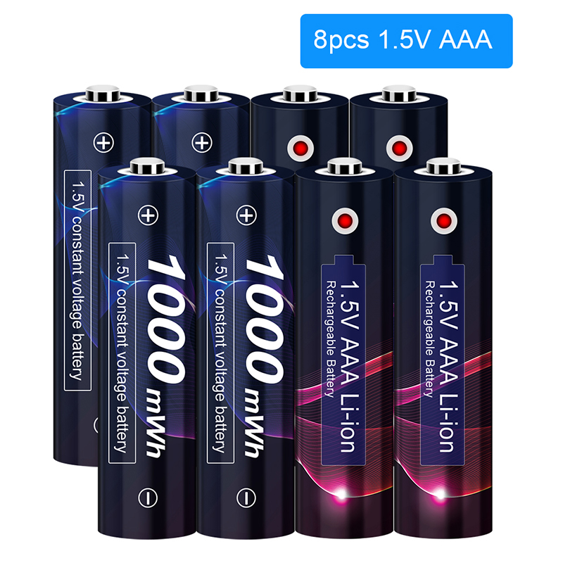 2-8Pcs 1.5V AAA Rechargeable Battery AAA 1.5V Li-ion Battery 1000mWh 1.5v Rechargeable Battery AAA