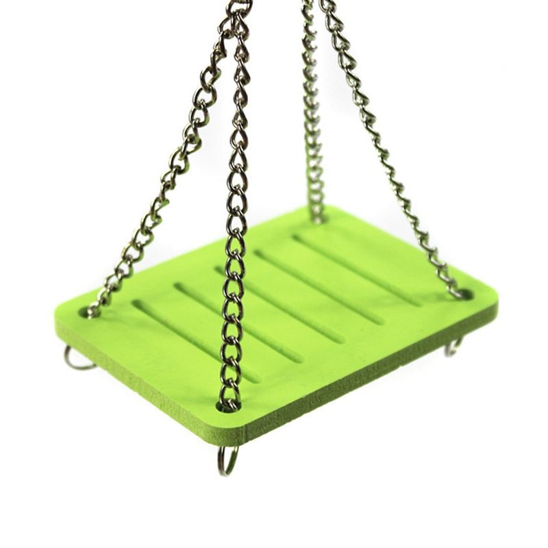 Hamster Toys Swing Hanging Gadget Wooden Cage Accessories Supplies Amuse Mouse Green multi-color